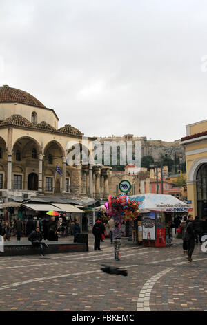 Monastiraki e Atene Mercato delle Pulci Foto Stock