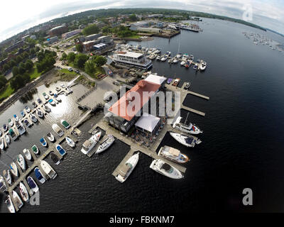 Il Burlington Community Boathouse sul Lago Champlain, Vermont, USA. Foto Stock