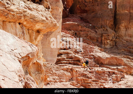 Scale, Salomon di pilastri, Timna Parco Nazionale, Negev, Israele Foto Stock