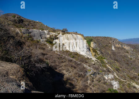 Le sorgenti termali Hierve el Agua in Oaxaca è uno dei luoghi più belli in Messico sono in alta montagna. Foto Stock