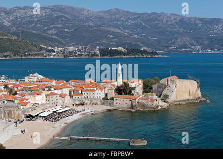 Una parte della fortezza vecchia di Budva in Montenegro Foto Stock