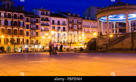 Bandstand in Plaza del Castillo, Pamplona, Navarra, Spagna Foto Stock