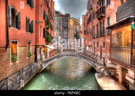 Immagine hdr Canal, Venezia, Italia Foto Stock