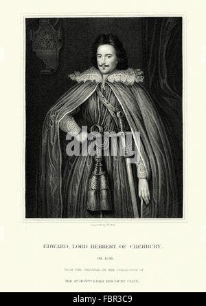 Edward Herbert, primo Baron Herbert di Cherbury o Chirbury 1583 al 20 agosto 1648 era un soldato Anglo-Welsh, Diplomat, storico Foto Stock