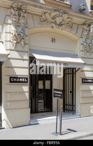 Coco Chanel originale del negozio, 31 Rue Cambon, Parigi, Ile-de-France, Francia Foto Stock