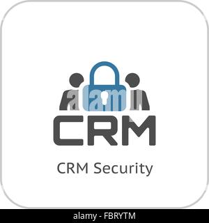 CRM icona di protezione. Design piatto. Illustrazione Vettoriale