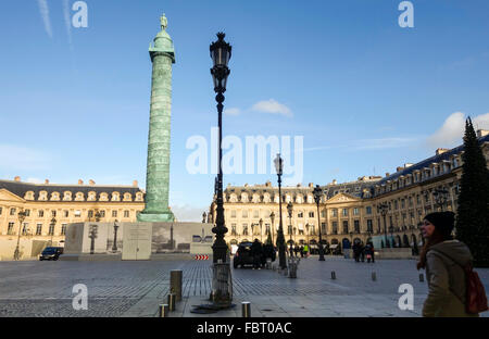 Place Vendôme, Vendome, con colonna, quadrato, Parigi, Francia, Europa. Foto Stock