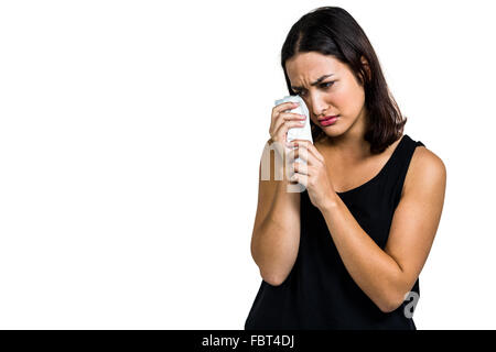Giovane donna che piange Foto Stock