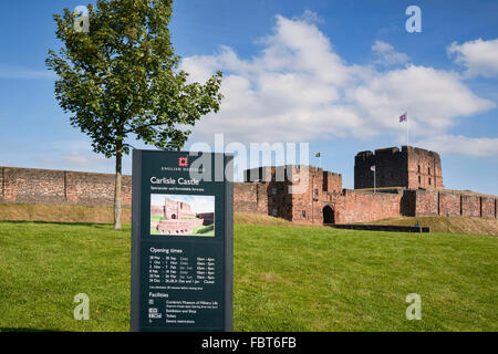 Il Castello di Carlisle, Cumbria, nell'Inghilterra del Nord, Regno Unito Foto Stock