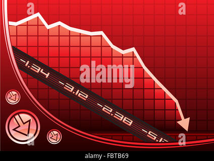 La recessione sul grafico Foto Stock