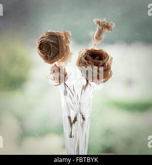 Antica fiori che mostrano degrado dovuto alla vecchiaia Foto Stock