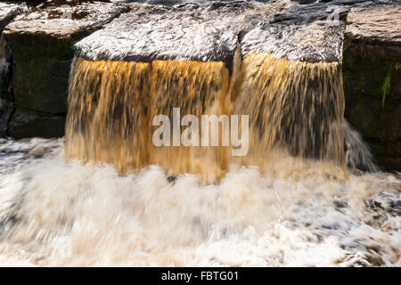 Fiume Swale cade Richmond, North Yorkshire, Inghilterra, Regno Unito Foto Stock