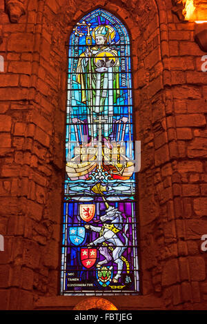 Interno, vetrate, Dornoch Cathedral, Sutherland, Scotland, Regno Unito Foto Stock