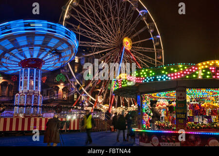 George Square Glasgow, luci e decorazioni natalizie, Scotland, Regno Unito Foto Stock