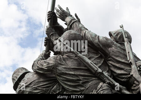 Dettaglio di Iwo Jima Memorial a Washington DC Foto Stock