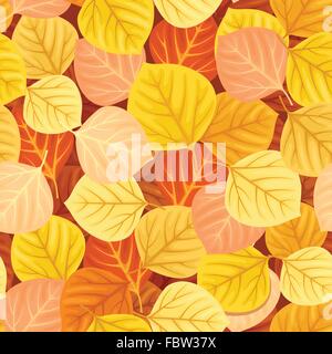 Seamless pattern colorati con foglie di autunno. Illustrazione Vettoriale. Illustrazione Vettoriale