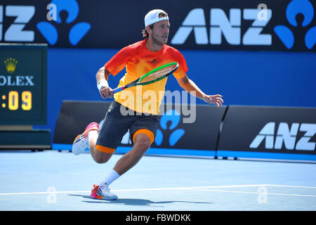 Melbourne, Australia. Xix gen, 2016. Australian Open di Tennis campionati. Lucas Pouille (FRA) Credito: Azione Sport Plus/Alamy Live News Foto Stock