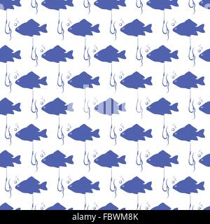 Seamless sfondo con pesce azzurro Illustrazione Vettoriale
