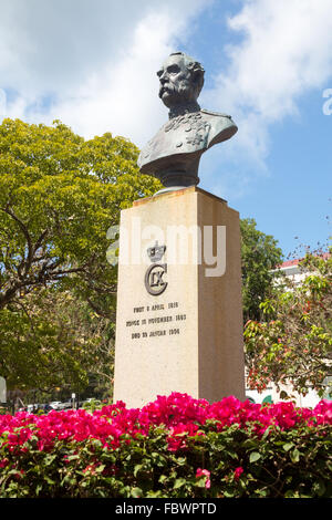 Busto di RE CRISTIANO IX in Charlotte Amalie Foto Stock