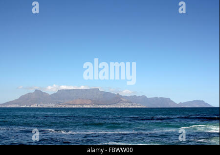 Vista di Città del Capo da Robben Island Foto Stock