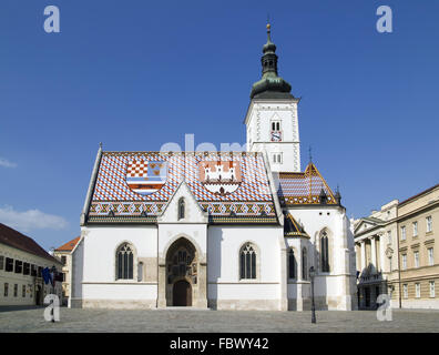 Chiesa di San Marco da Zagabria Croazia Foto Stock