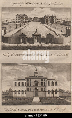 Foundling Hospital, Coram campi. Il vaiolo ospedale, St. Pancras. HARRISON, 1775 Foto Stock