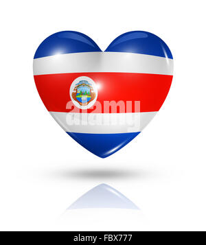 Amore Costa Rica, cuore icona bandiera Foto Stock