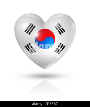 Amore Corea del Sud, cuore icona bandiera Foto Stock