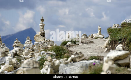 Cairns, vicino alle Tre Cime di Lavaredo Foto Stock