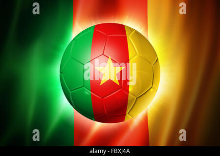 Calcio pallone con Bandiera del Camerun Foto Stock