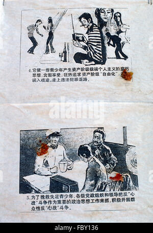 Anti il comportamento sociale poster a Yinchuan, Ningxia Regione autonoma, Cina Foto Stock