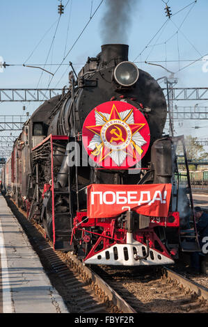 Dettagli retrò locomotiva a vapore Foto Stock