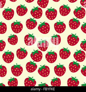 Modello senza cuciture con fragole mature Foto Stock