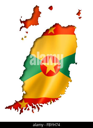 Grenada bandiera mappa Foto Stock