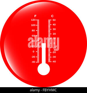 Termometro web pulsante icona Foto Stock