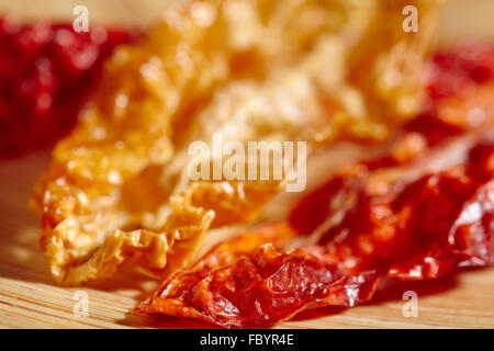 Essiccato Ghost Chiles, tra i più caldi cresciuto negli Stati Uniti Foto Stock