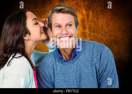 Immagine composita della donna segreta di condivisione con uomo Foto Stock