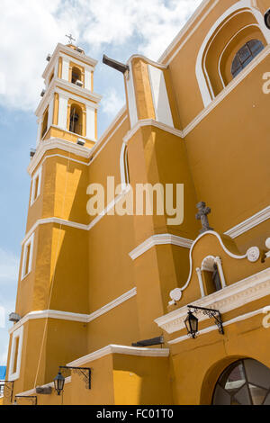 Esterno del Templo del Ex-Hospital de San Juan de Dios, una del XVII secolo la Chiesa cattolico romana in Puebla Messico. Foto Stock