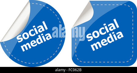 Social media set figurine isolato su bianco Foto Stock