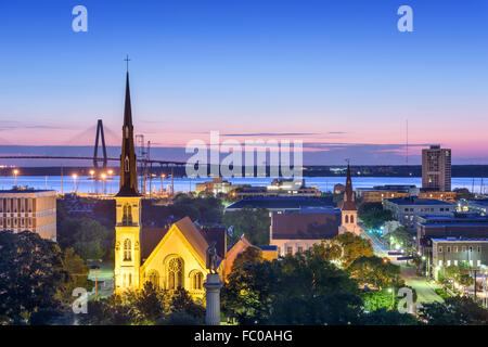 Charleston, Carolina del Sud, Stati Uniti d'America skyline del centro. Foto Stock