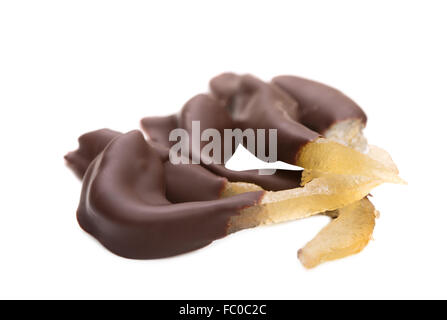 Immagine di fette di limone immersi nel cioccolato Foto Stock