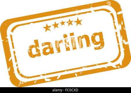 Darling parola sulla vecchia gomma timbro aziendale Foto Stock