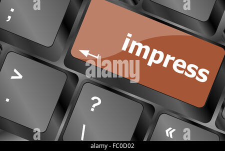 Impress word sul computer pc tasto della tastiera Foto Stock