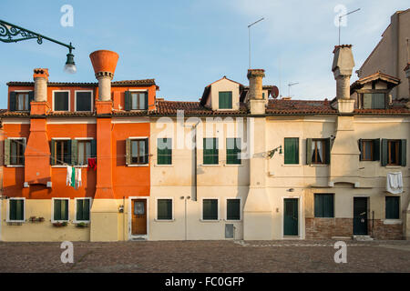 Vista delle case sull'isola della Giudecca a Venezia Foto Stock