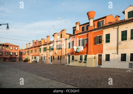 Vista delle case sull'isola della Giudecca a Venezia Foto Stock