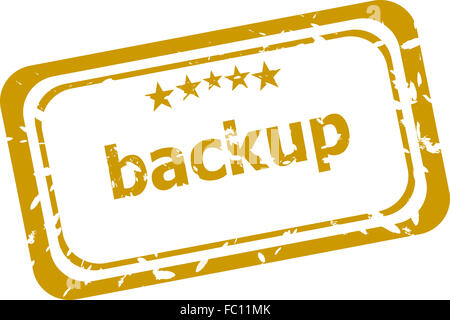 Timbro di backup isolati su sfondo bianco Foto Stock