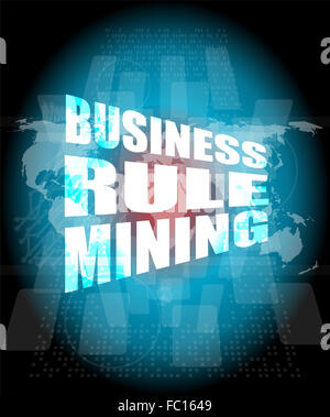 Regola di business interfaccia di data mining tecnologia hi Foto Stock