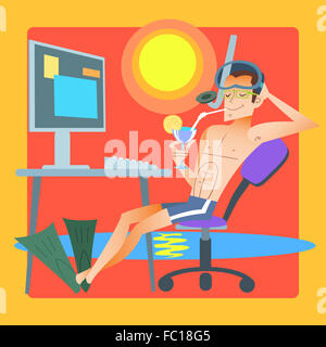 Opere del freelancer resort computer Foto Stock