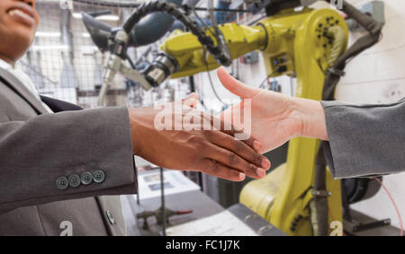 Immagine composita di imprenditore andando agitando una mano Foto Stock