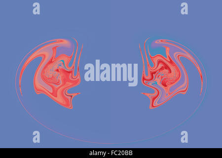 Abstract background in mirroring in photoshop su sfondo blu Foto Stock